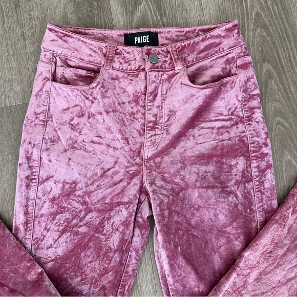 PAIGE Denim - high-rise straight velvet jeans in Warm Suede